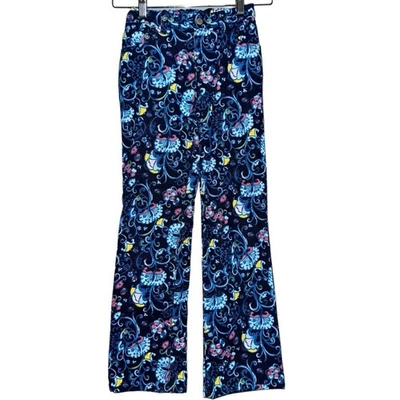 Pantalones de mezclilla bootleg de pana con estampado de cachemira azul marino Lilly Pulitzer para niñas 10 Foto 1 de 4