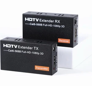 HDMI Extender Over Cat5e/6/7 1080P 60Hz 200ft | EDID Copy | TX/RX Kit - Picture 1 of 9