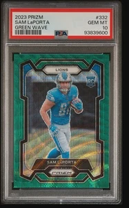 2023 Prizm Football Rookie Sam Laporta #332 Green Wave Prizm PSA 10 - Bild 1 von 2
