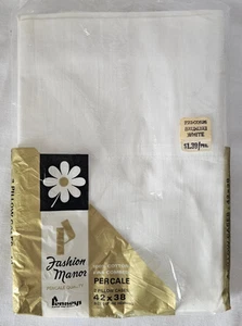 Vintage Snow White Percale Pillowcases Penneys Fashion Manor 42"x38"-New Pair - Picture 1 of 2