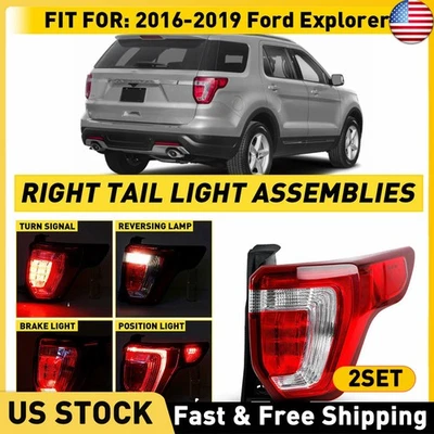 Luz trasera derecha 2 piezas freno pasajero para Ford Explorer 2016-2019 Foto 1 de 4