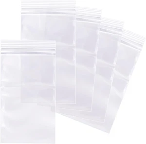 - 10" X 12" (100 Count) Quart Clear Reclosable Zip Plastic Poly Bags with Reseal - Picture 1 of 12
