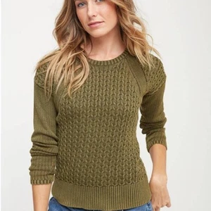 Tommy Bahama Ardmore Sweater Cable Knit Distressed Wash XL Green Unisex - Picture 1 of 13