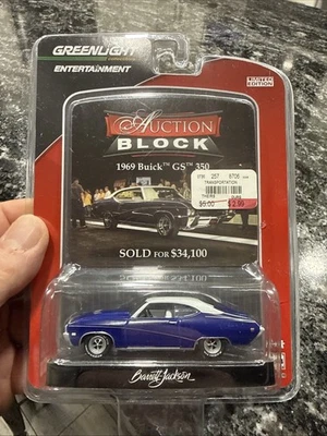 Barrett Jackson Auction Block 1969 Buick GS 350 Blue White Top 1:64 Series 10 - Image 1 of 4