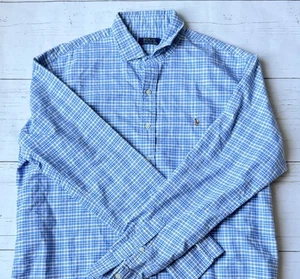 Polo Ralph Lauren Herren Classic Fit Tattersall Oxford XL Blau Langarm Hemd - Bild 1 von 6