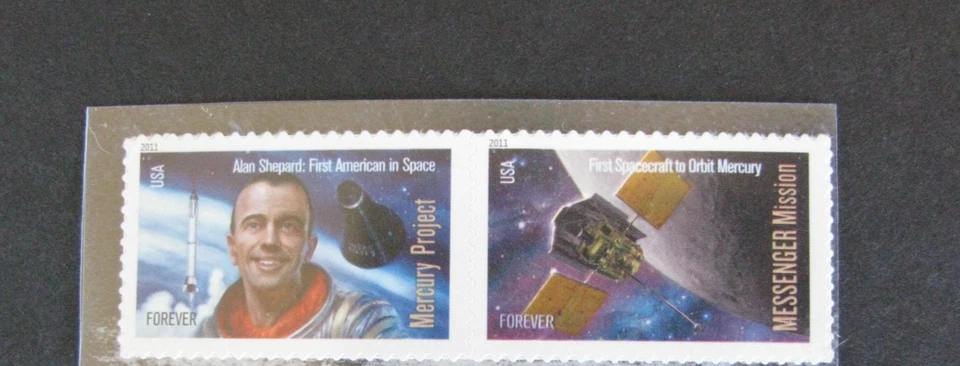 US stamps, #4527-28 Alan Shepard in Space, Mercury Forever stamps pair - Image 1 of 1