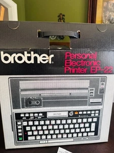 VTG 80s Brother Personal Electronic Printer Box AC Power Paperwork Ribbon EP-22 - Picture 1 of 16