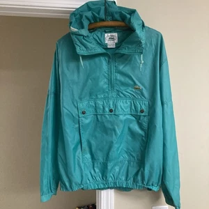 Vintage Izod Lacoste Jacket Mens L Teal 1/2 Zip Windbreaker Anorak Nylon Gator - Picture 1 of 6