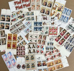 Vintage USA Weihnachten Briefmarkenblöcke • 25 einzigartige 4-Block Designs • unbenutzt postfrisch - Bild 1 von 4