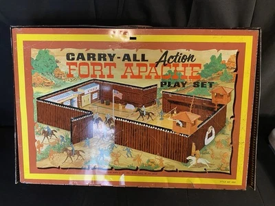 Vintage 1968 Marx 4685 Fort Apache Carry All Action Tin Playset CONTAINER ONLY - Image 1 of 4