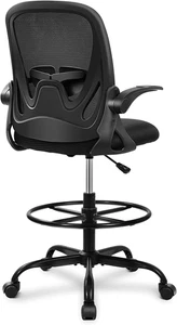 Drafting Chair – Tall Executive Office Chair with Flip-Up Arms, Lumbar Support & - Picture 1 of 12