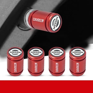 4PCS Metal Car Wheel Tire Air Valve Stem Dust Valve Cap Cover for Nissan Red - Picture 1 of 1