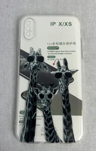 iphone x/xs case Giraffe’s With Glasses - Picture 1 of 2