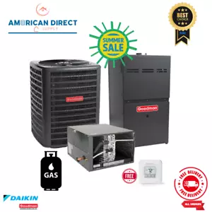 Goodman 3.5 Ton AC & Gas Furnace System 14.3 SEER2 80% AFUE 80000 BTU Horizontal - Picture 1 of 6