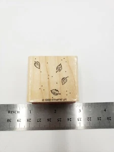 RUBBER STAMP  SIngle Leaves & Dots (21DL) - Picture 1 of 2