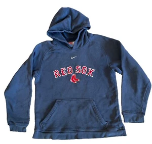 Vintage Nike Boys Medium Faded Center Swoosh Boston Red Sox Hoodie MLB Baseball - Picture 1 of 8