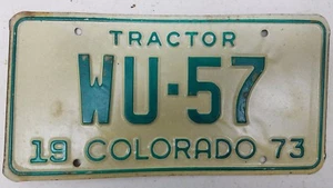 1973 COLORADO Tractor License Plate WU-57 - Picture 1 of 1