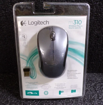 Logitech M310 Wireless Mouse Ambidextrous RF Laser 1000DPI Nano Receiver- Silver - Image 1 of 4