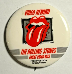 Video Rewind The Rolling Stones Vestron Music Video Pinback/Button/Badge 2.25" - Picture 1 of 3