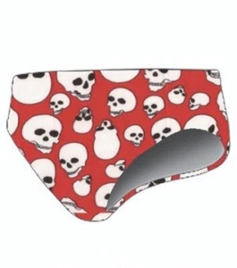 Calzoncillo de natación TS Swim para hombre (corte polo de agua) - rojo con calaveras (24, 32, 36, 38) - Imagen 1 de 6