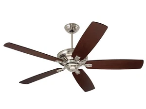 Emerson Carrera 60" 5 Blade Ceiling Fan Brushed Steel with Mahogany/Walnut blade - Picture 1 of 4