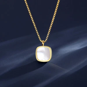 BENIAMINO Edelstahl Kette mit Anhänger Natural Seashell GG Vacuum Plating OVP - Picture 1 of 8