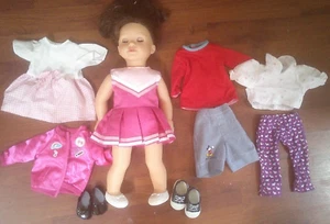 2021 Lotus Onda 18" Doll w brown hair eye,Cheerleader + 6 clothes,3 pr shoes - Picture 1 of 6