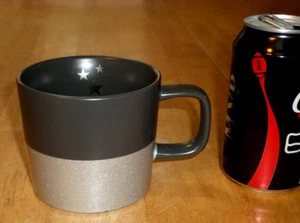 [STARBUCKS COFFEE]  DK. GRAY & SILVER SPARKLE PATTEN, Ceramic Coffee Mug, VINT. - Picture 1 of 9