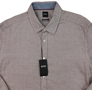 Men's Hugo Boss L/S Red Printed Shirt XL X-Large Regular Fit Lukas NEW $118 NICE - Bild 1 von 8
