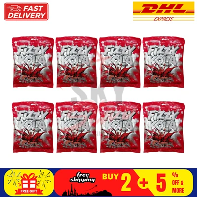 8 pacotes de doces sabor FIZZY KOLA saboroso COLA 120g com centros efervescentes DHL - Imagem 1 de 4