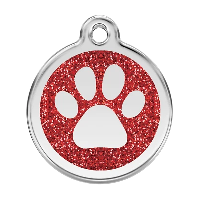 Dog Cat Pet - Red Dingo - Dog ID Tag Charm - Lifetime Guarantee - Glitter Paw - Image 1 of 4