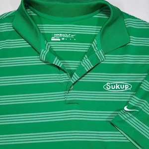 Nike Golf Dri-Fit Herren XL Grün Tech Streifen Kurzarm Polo Sukup Logo - Bild 1 von 8