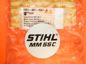 Stihl "MM55 C" Model Plate Rewind Starter Name Badge 4601-967-1501 Genuine Stihl - Picture 1 of 2