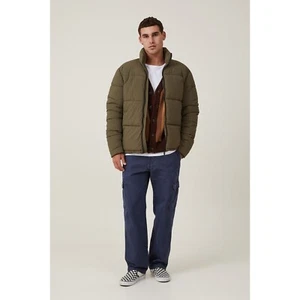 Cappotto imbottito uomo Cotton On Essential riciclato, verde, taglia L, nuovo con etichetta - Foto 1 di 7