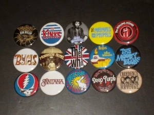 60er Jahre Bänder Buttons / Pins 15er Set - Bild 1 von 2