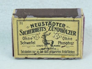 alte Neustädter Sicherheits-Zündhölzer Streichholzschachtel um 1930er leer antik - Bild 1 von 3