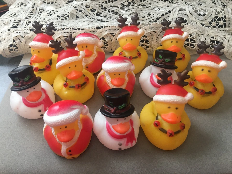 Snowman Rubber Ducky Duckies Ducks - 12 ct by Fun Express