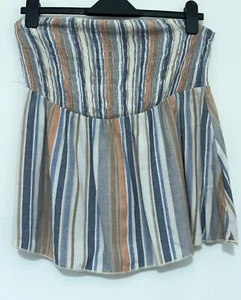 Emery Rose Striped Strapless Ruffle Top Size XL 16-18 - Picture 1 of 5