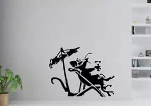 Banksy Cóctel Rata - Pegatina Vinilo Calcomanía Diseño Graffiti Hogar Arte de Pared - Imagen 1 de 6