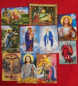 Lot of 10 Catholic Christian Holy  Pictures size 2.5x 4  inches  - Picture 1 of 7