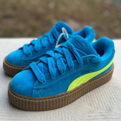 NEW Womens Size 8.5 PUMA x FENTY Creeper Phatty Blue Suede Platform Low Shoes - Image 1 of 4