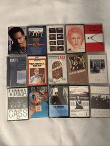 Lot 15 Vintage Cassette Tapes Rock Pop Jazz Mix UB40 Pat Benatar Bruce Hornsby - Picture 1 of 3