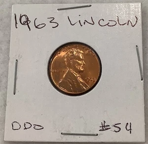 1963 P Lincoln Penny Cent DDO Error Uncirculated         # 54 - Picture 1 of 9