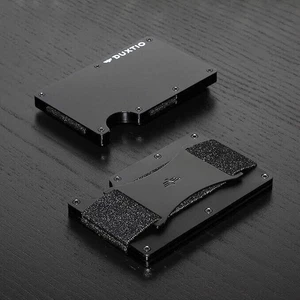 Duxtio Aluminium Luft- und Raumfahrtqualität Geldbörse RFID-Schutz hält 12 Karten Bargeld - schwarz - Bild 1 von 6