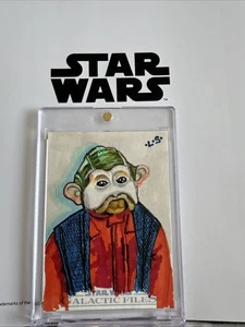 Starwars Galactic Files 1/1 Nien Nunb Sketch - Picture 1 of 2