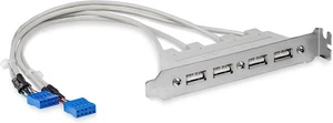 StarTech.com Adaptateur de plaque à fente femelle USB A 4 ports - T - USBPLATE4 - Photo 1/4