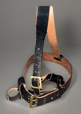 Vtg Police Belt With Sling Belt Sam Brown Full Grain Leather Brass Buckles Sz 34 - Image 1 of 4