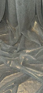 Tela de gasa brillante floral dorada como nueva 58"" PRECIO POR METRO - Imagen 1 de 2