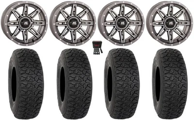 High Lifter HL22 14" Wheels Gunmetal 30" DX440 Tires Kawasaki Mule Pro FXT KRX - Image 1 of 4