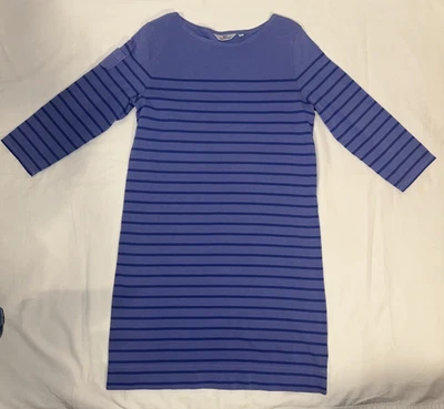 Nuevo Vestido Vineyard Vines Cuello Barco Manga 3/4 Rayas Para Mujer Talla S Foto 1 de 4